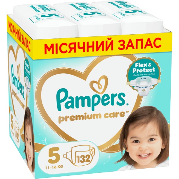 Фото - Одноразові підгузки Pampers Premium Care Розмір 5 (11-16 кг) 132 шт (80883540)